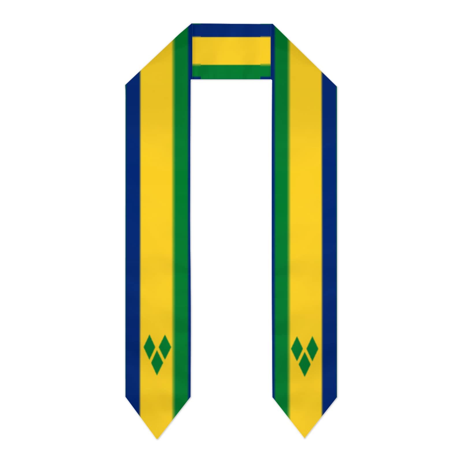 Wanwen Unisex White Saint Vincent And The Grenadines Flag Graduation Shawls Sash Stole International Study Soccer Fans Cheers Adult