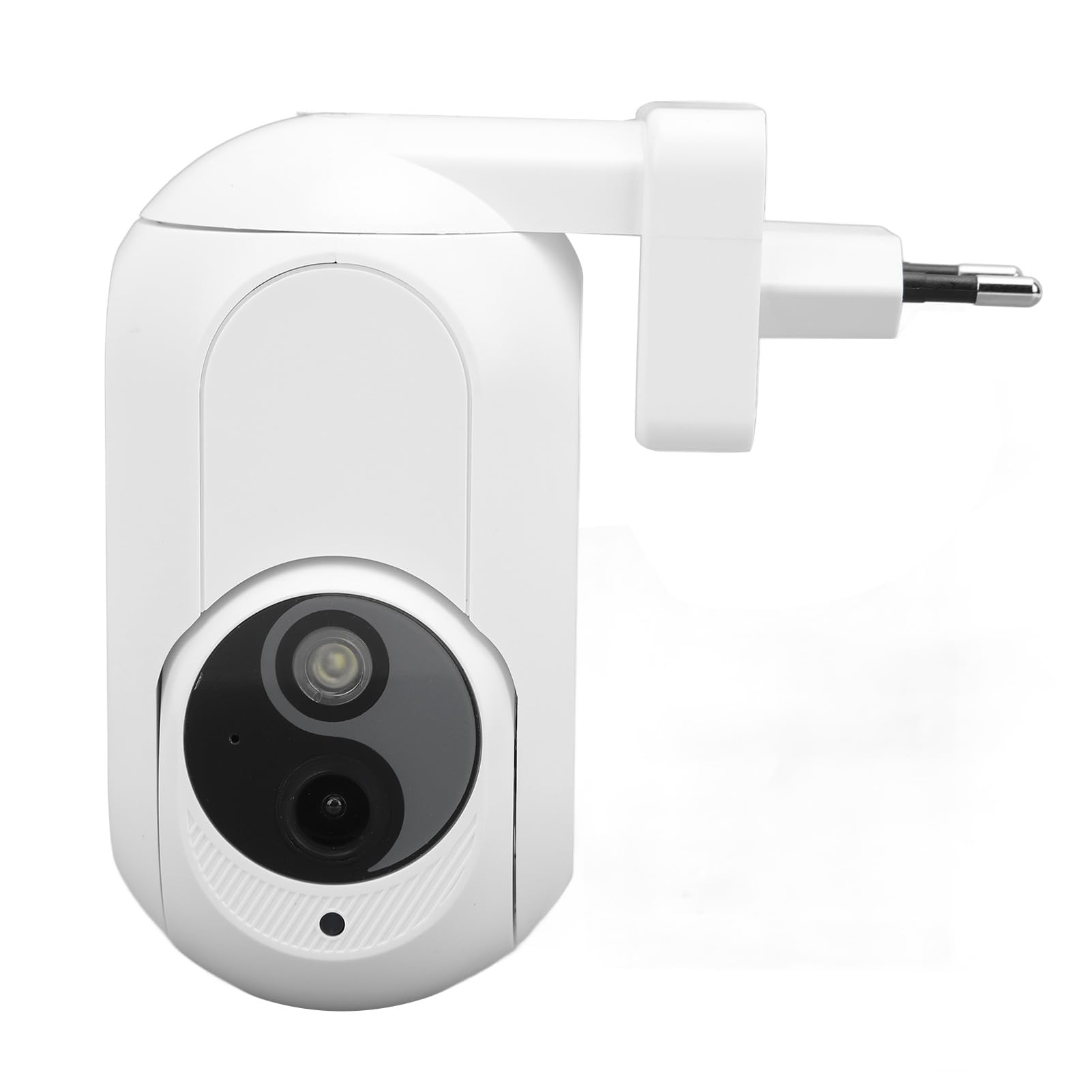 Cámara de Vigilancia, Cámara Enchufable Fuente de Luz Dual Panorámica de 360 ​​Grados 2MP para Escritorio (Enchufe de la UE)