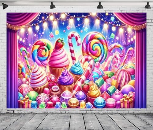 Fondo Candyland 8x6FT Vinilo para Fiesta Dulce miniatura 1