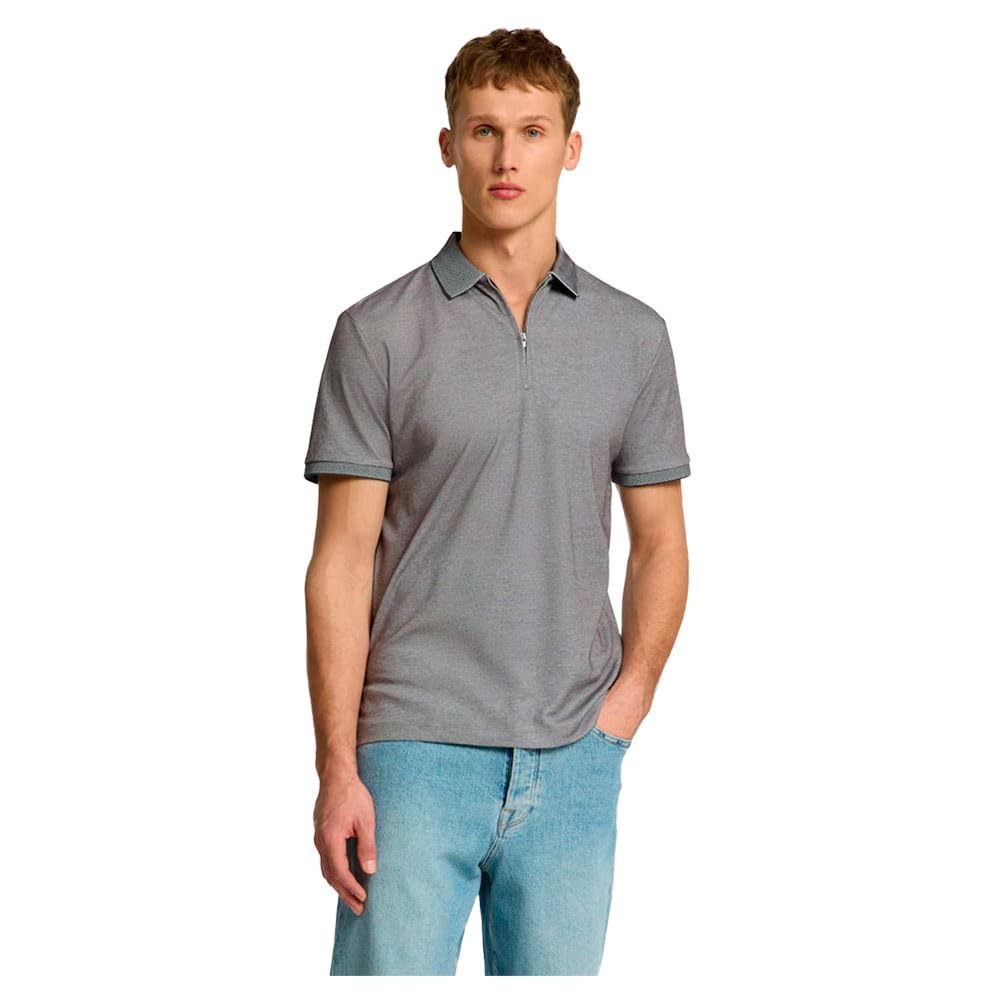 SELECTED FEMME Men's Slhfave Zip SS Polo Noos