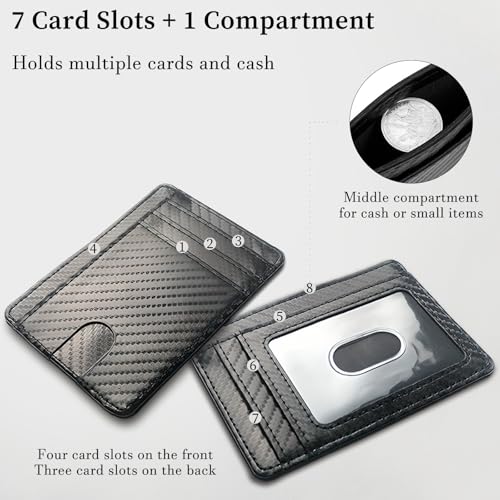 Leather Minimalist Wallet for Men & Women – RFID Blocking Front Pocket Card Holder Wallet, Genuine Cowhide Leather3