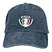 Italia Italy Italian Flag Unisex Adult Baeball Hat Vintage Adjustable Cowboys Cap Low Profile Dad Hat Navy Blue