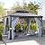 Aoxun 10' x 12' Hardtop Gazebo, Galvanized Steel Dual-Layer Roof, Aluminum Gazebo, Outdoor Metal Pergolas with Curtains and Netting, for Lawns, Parties, Gardens, Decks, Patios