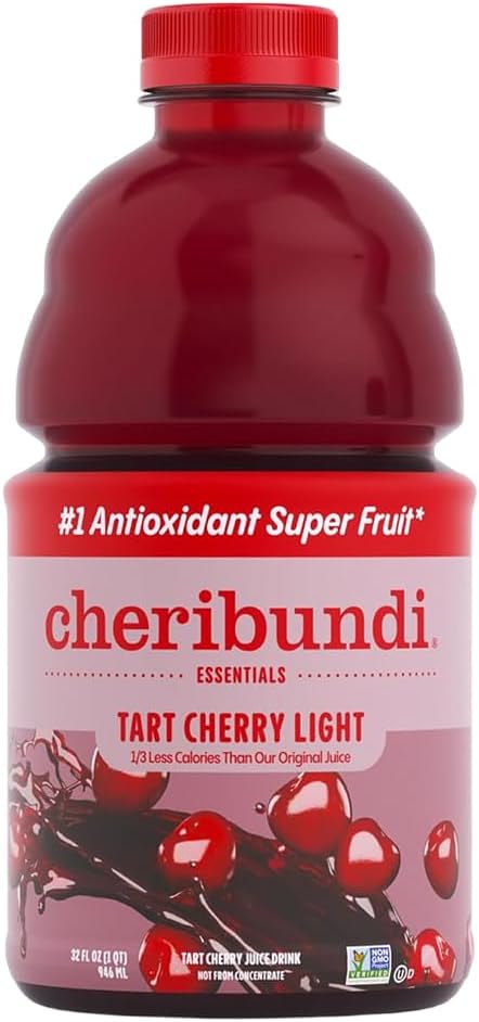 Cheribundi LIGHT Tart Cherry Juice - Reduced Calorie, Fight Inflammation and Support Muscle Recovery - Post Workout Recovery Drinks for Runners, Cyclists and Athletes - 32 oz(Pack of 1)