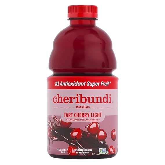 Cheribundi 100% Tart Cherry Juice Light | Low Calorie & Reduced Sugar Tart Cherry Juice | Athletes Recovery Drink | Promotes Restorative Sleep, Muscle Recovery & Boosts Performance | 32 floz (1 Pack)