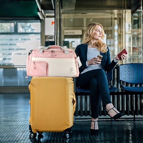 Image of PALAY Gym Bag Fashion Fitness Bag with Shoe Compartment Lightweight Duffle Shoulder Travel Multifunctional Travel Waterproof Day Pack Shoulder Yoga,Pink