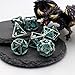 D&D Hollow Metal Polyhedral Dice Set for RPG and Tabletop Games-3D Silver Blue