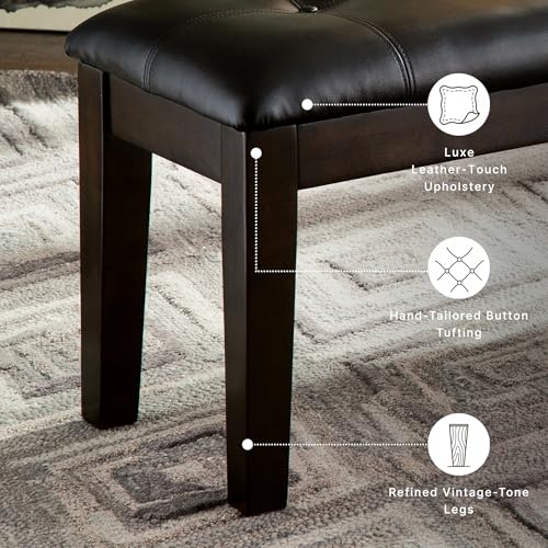 Image of Signature Design by Ashley Haddigan 1-Piece Dining Bench, Faux Leather