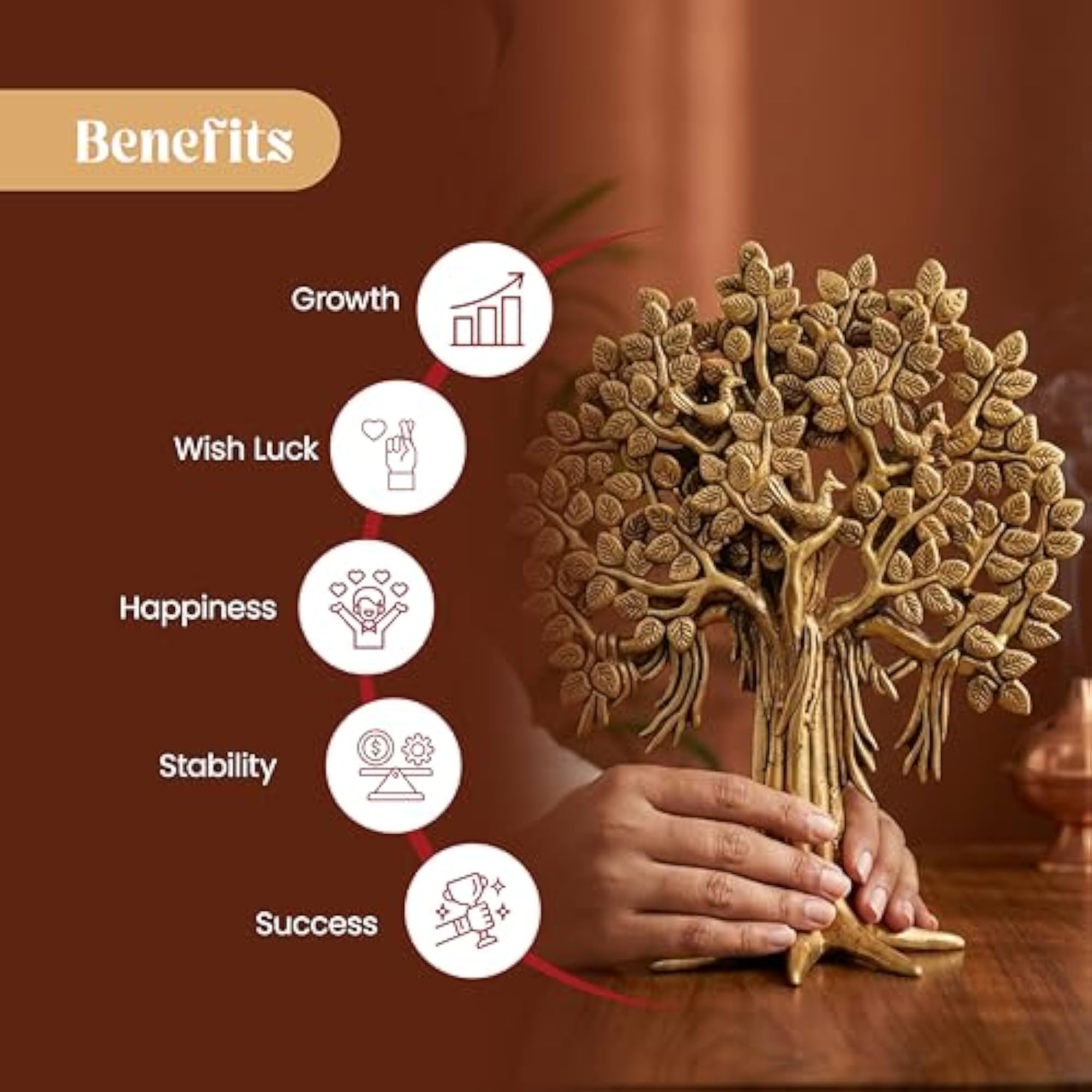 Kalpavriksha Tree Bronze Sacred Tree Showpiece for Home
