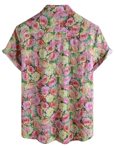 Image of VATPAVE Mens Casual Hawaiian Floral Shirts Short Sleeve Button Down Tropical Shirts Beach Summer Shirts