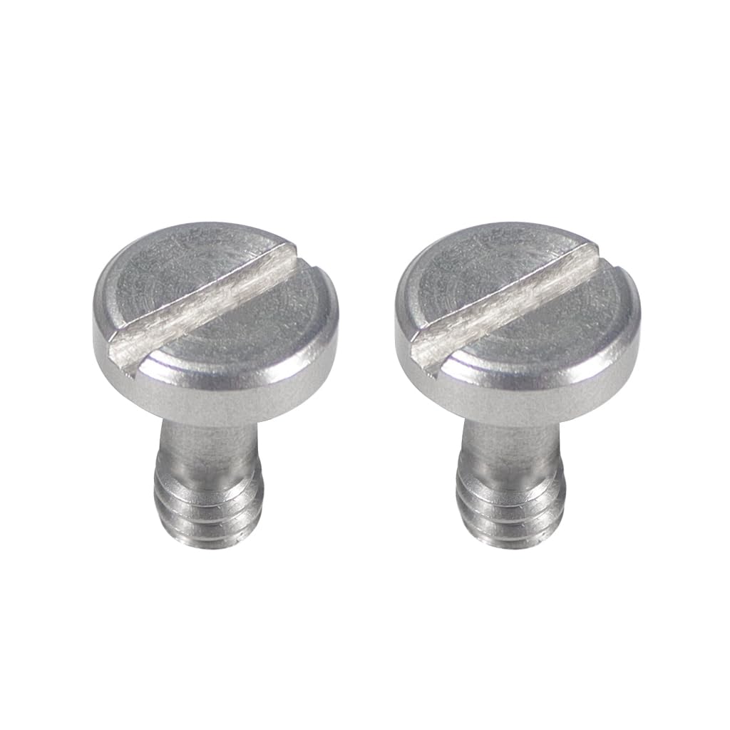 BGNing 2pcs Camera Quick Release Screws, Stainless Steel, Quick Release, Quick Release One Slot Screws for Heads, Tripods, Quick Release Plates and Other Photographic Accessories