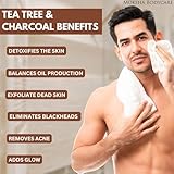 Tea Tree and Charcoal Exfoliating Soap Bar for Men And Women - [Made In U.K] Pore Exfoliating Face And Body Wash Soap Scrub for Acne Dark Spots Blackheads Blemishes Sensitive Skin, Cruelty FREE-100g - Image 5