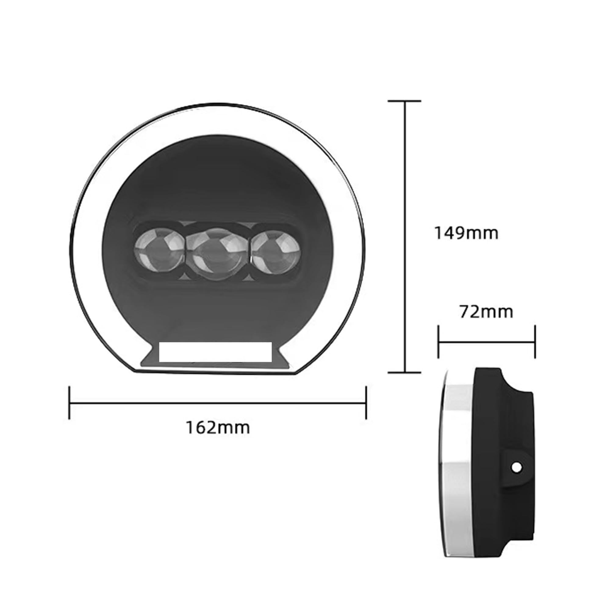Faro a LED per e-Bike con connettore a 4 Pin, Luce Diurna Rotonda Angel Eye per Bici elettriche con Pneumatici Larghi, Luce Anteriore abbagliante Impermeabile 36V/48V