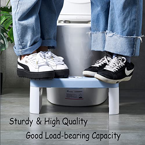 7 Inch Folding Toilet Stool, Squatting Poop Stool, Bathroom Potty Step Stool, Toilet Assistance Steps, Step Stool, Fits All Toilets, Detachable ＆ Stackable, For Healthier Toilet Posture (Black) #TOP5