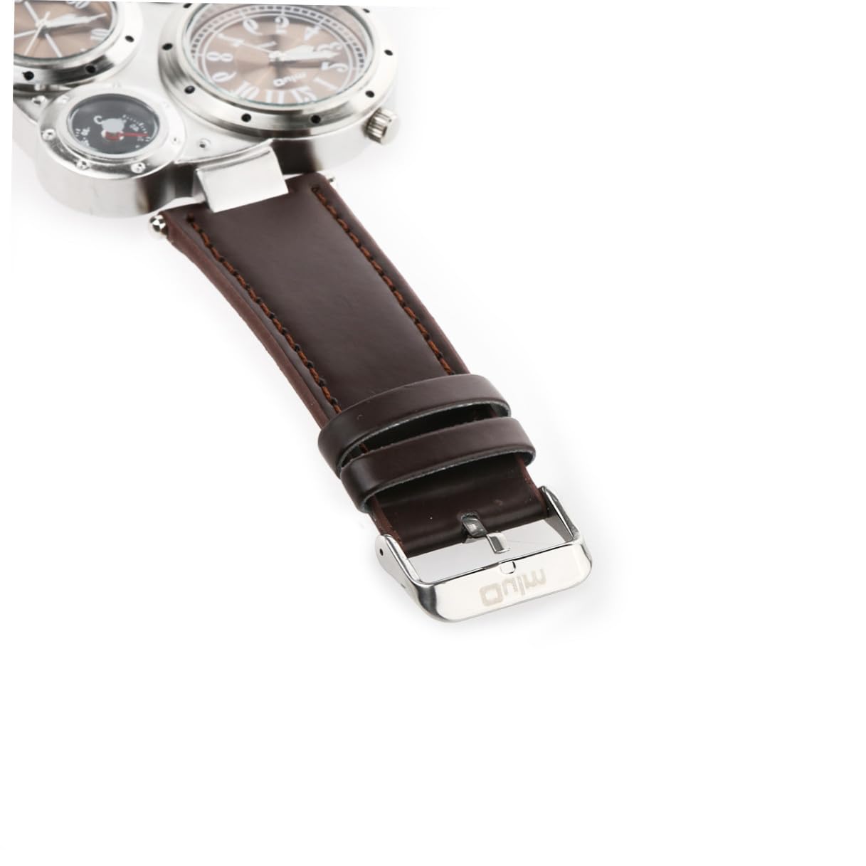 GALPADA Orologio Sportivo da Uomo 9145 con Doppio Meccanismo al Quarzo, Cinturino in Pu Resistente, Quadrante Retro con Bussola e Termometro per Attività Outdoor