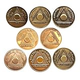 Foreign Language Alcoholics Anonymous AA Coins: Unique Sobriety Gifts in 8 Languages with Gift Box - Available for All Years