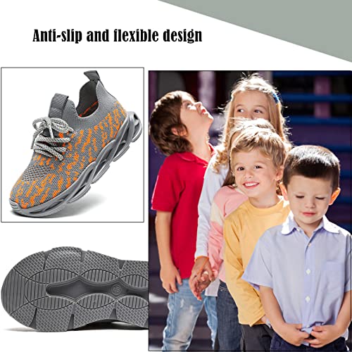 Dadawen Boys Girls Sneakers Kids Lightweight Breathable Tennis Athletic Running Shoes For Toddler/Little Kid/Big Kid Grey Us Size 7 M Toddler #TOP6