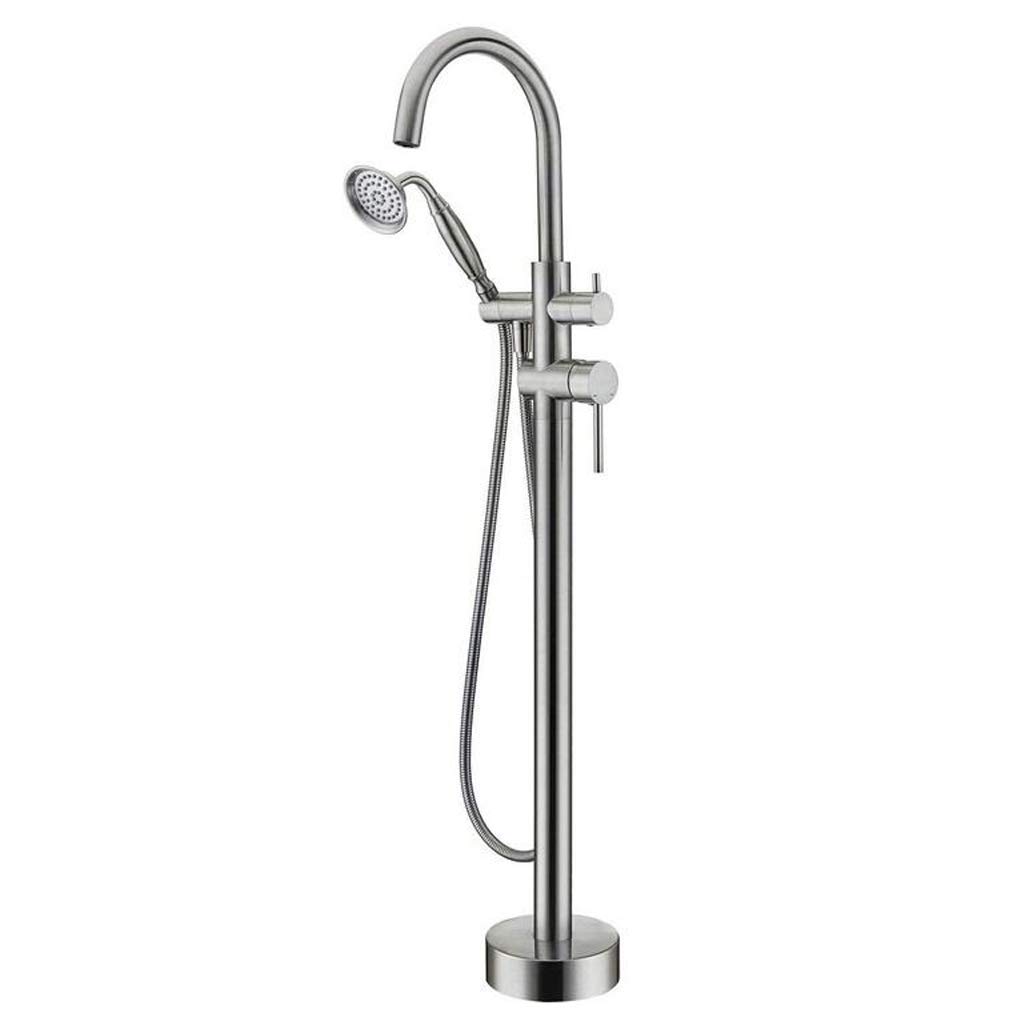 Robinet de baignoire autoportant laiton noir au sol pour remplacer une robinetterie obsolète