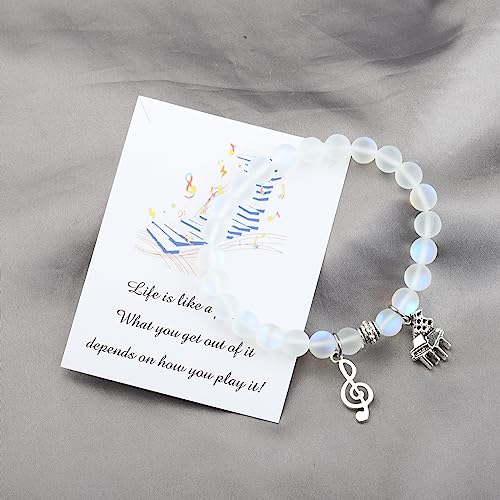 UJIMS Piano Inspirational Gifts Piano Music Notes Bracelet Music Themed Jewelry for Music Lovers Pianist Music Necklace2