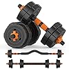 BOSWELL-Adjustable-Weights-Barbell-Dumbbells-Set-3-in-1-Non-Slip-Neoprene-Hand-with-Connecting-Rod-for-Adults-Women-Men-Workout-FitnessHome-Gym-Exercise-Training-Equipment Adjustable Weights Barbell Dumbbells Set, 22 lbs BOSWELL 3 in 1 Non-Slip Neoprene Hand with Connecting Rod for Adults Women Men Workout Fitness,Home Gym Exercise Training Equipment YA022