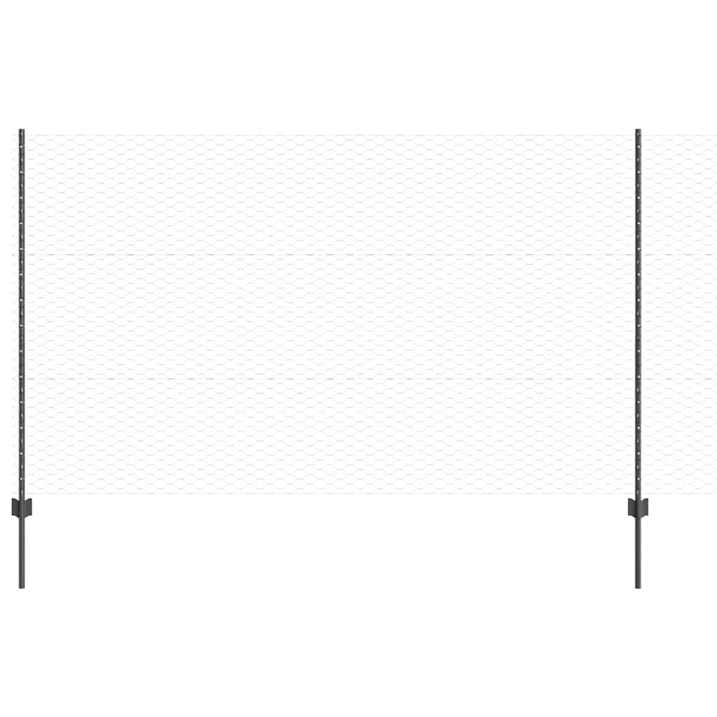 Grey Outdoor Fence with Posts 1.4 x 100 m Steel PVC Garden Privacy Panel Roll Kit Easy Installation Weather Resistant for Patio Terrace Boundary