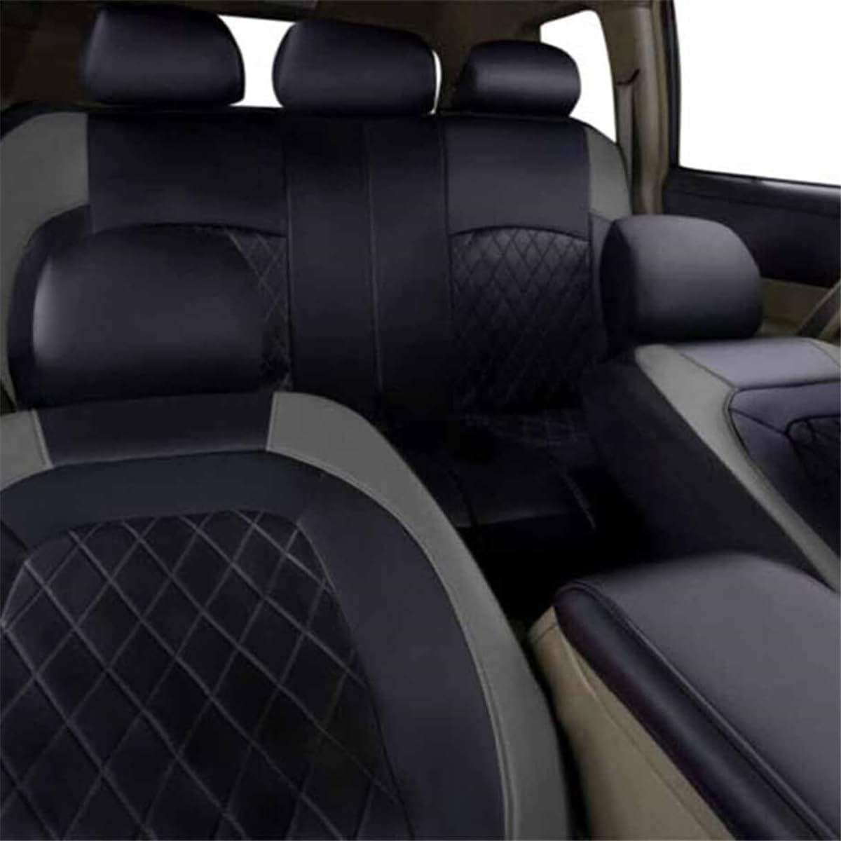 Autostoelhoes voor Suzuki Swift 2013-2024, 5 Stoelen Leer Waterdicht Ademend Volledige Set Voor Achterzetel Beschermers, Interieur Accessoires,D Beige