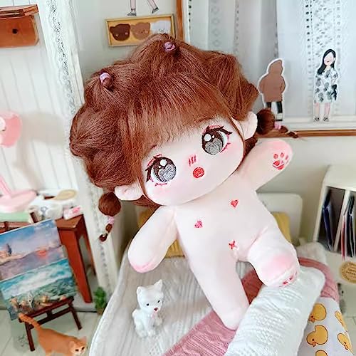 niannyyhouse 20cm Plush Doll Caramel Girl Humanoid Stuffed Body no Attribute 8in Normal Body Wearable Clothing Dress Up Gifts (11-with Skeleton) - Image 3