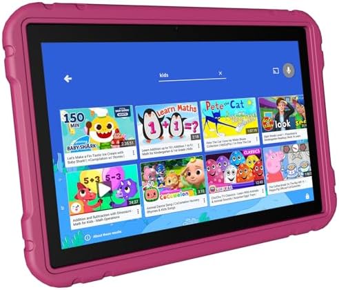 Kids Android Tablet, 10 Inch 64GB, Octa-core CPU, 1280 * 800 HD Display, 8000mAh Battery, WiFi Children Kids Content Parental Control Pink