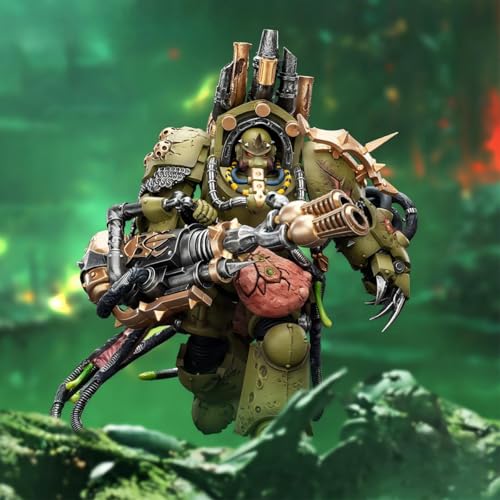 Image of JOYTOY Warhammer 40K 1 /18 Scale Action Figure Death Guard Lord of Virulence with Power Fist and Twin Plague Spewer - Articulated Figurine for Collection & Gifts - JT02908