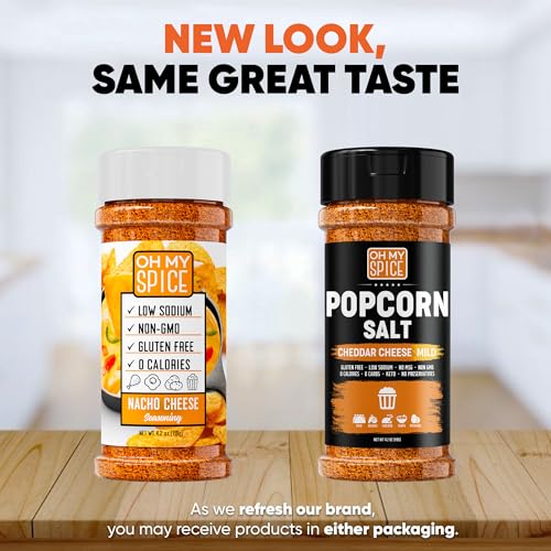 Popcorn Seasoning Cheddar Cheese Powder Mix - Gluten Free & Low Sodium Mild Nacho Cheese Powder Flavor Popcorn Flavoring Seasoning. Movie Theater Pop Corn Toppings. Hot Pop Corn Salt Seasonings. 4.2oz - image 2