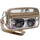 FODOKO Clear Crossbody Bag for Women Stadium Events Purse and handbags Wristlet Wallet with 2 Zippers for Concerts Sports Festivals