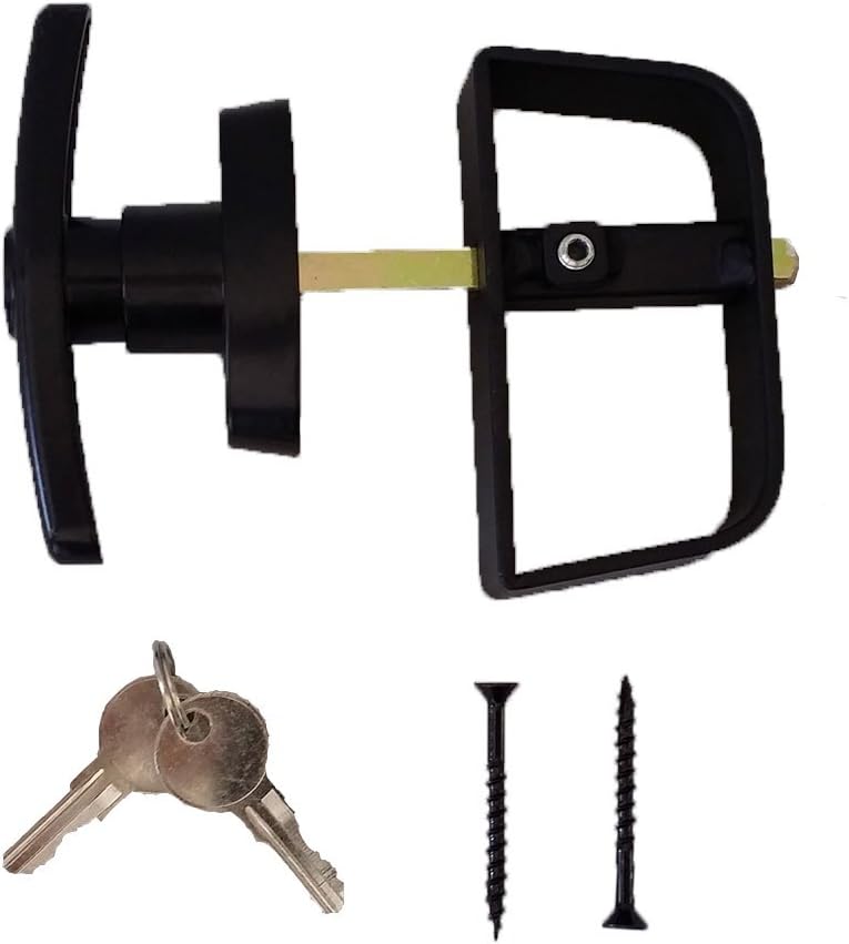 Shed Door T-handle Lock Set 3-1/2 Black