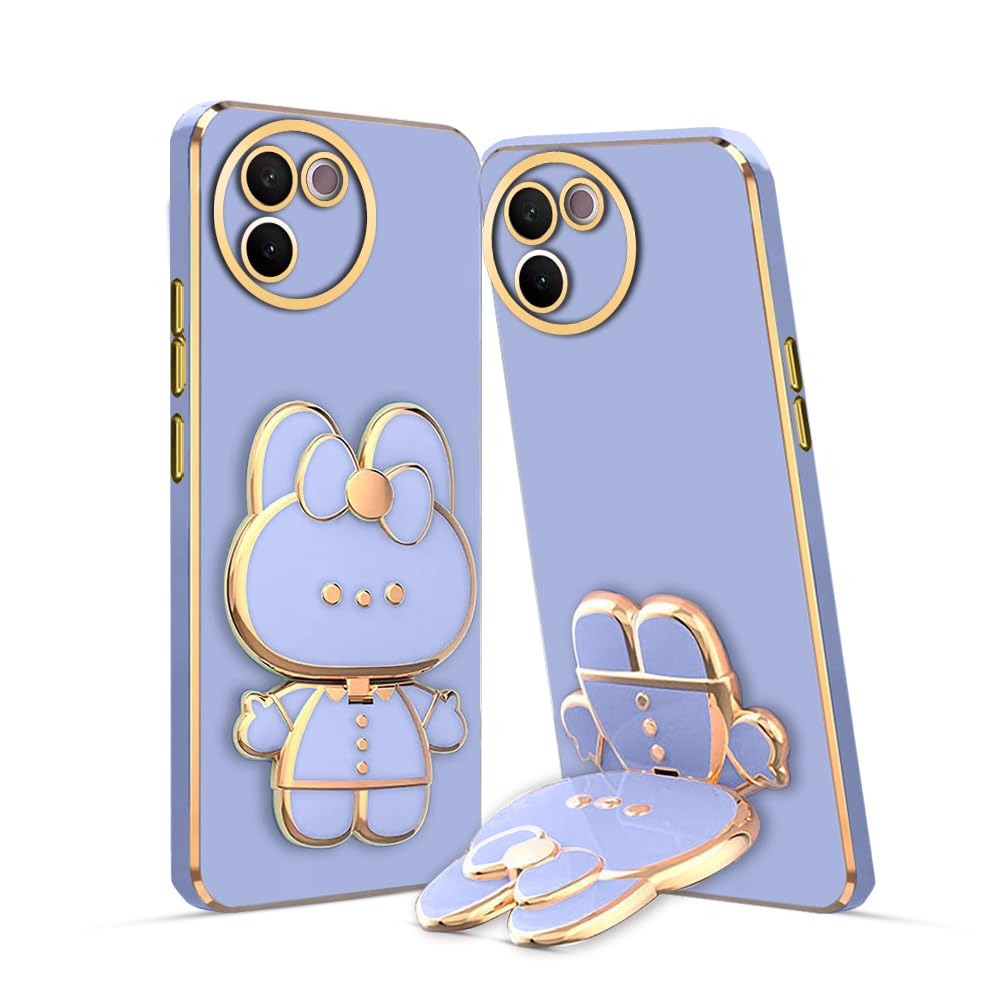 KARWAN®️ 3D Cat Back Case and Cover with Stand Compatible for Vivo T3X | Stand and Mirror | Camera Protection | Electroplated | Folding Stand - Blue (B0D7M6V1DT) Amazon Price History, Amazon Price Tracker