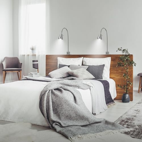 BRILONER - Zestaw 2 Lamp LED do Czytania, Włącznik/Wyłącznik, Wychylna z Wieloma Pozycjami, Lampa Ścienna, Lampka Nocna