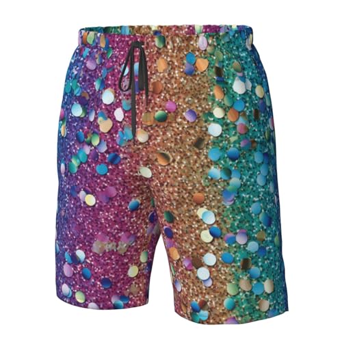 Rainbow Glitter Men's Quick Dry Swim Trunks Summer Beach Board Shorts Swimming Swimwear4