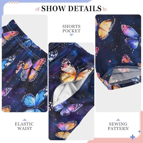 Pajama Pants Galaxy Butterfly PJ Bottoms Sleepwear Lounge Sleep Pant with Pockets4