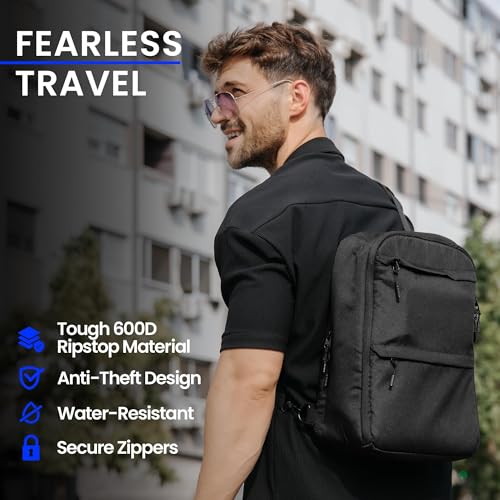ANIMO9 Slim Sling Backpack for Men – Crossbody Daypack for Digital Nomads & Commuters, Fits 14" MacBook Pro M4 – Travel Chest Bag, EDC Shoulder Pack for Work, City Life, Daily Carry (S Size)4