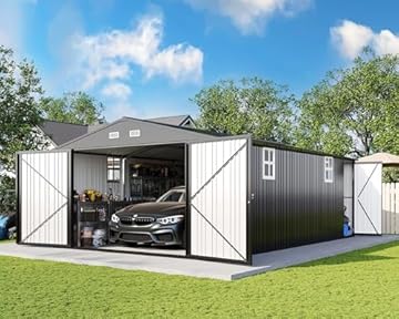 double carport with shed