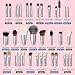 Bueart Design Pro makeup Artist 34Pcs Deluxe Real Goat Hair Horse hair Makeup Brushes Set with extra Large Holder High End Professional labeled makeup brush set with natural Pony Hair