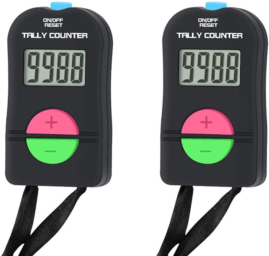 Beikalone Digital Small Golf Sports Counter, Hand Tally Counter, Electronic Add/Subtract Manual Clicker, 2 Pieces