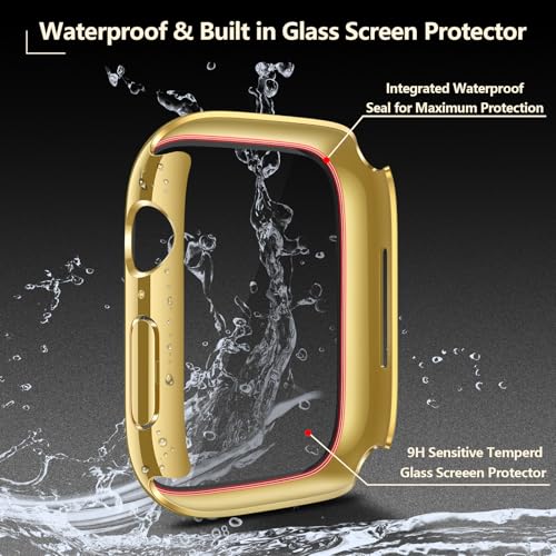 Funda impermeable para Apple Watch 41mm JULK con protector de pantalla de vidrio templado pack de 2 3