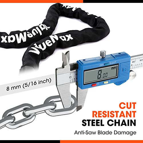Valuemax 3.2Ft Bike Chain Lock, 5-Digit Resettable Combination Code, Heavy Duty Anti Theft Bike Chain Lock, For Bicycles/Motorcycles/Scooters/Collapsible Doors, Black Color #TOP1