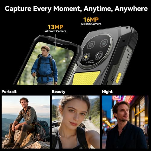 Image of Blackview Rock 2 Pro 5G Rugged Phone Android 16, 15000mAh /33W Dual 400LM Camping Light, 32GB+256GB /2TB Rugged Smartphone Unlocked Gemini AI, 16MP+13MP 6.78 inch 2.4K 120Hz Glove Mode /NFC | Camping Light