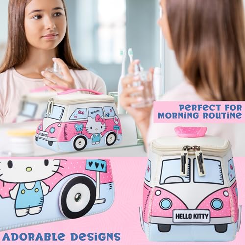 Image of Get Trend Hello Kitty Toiletry Bag, Travel Essentials, Girls Makeup Bag Airplane, Cruise Essentials, Travel Accessories, Gifts for Women, Teens (Multi Hello Kitty)