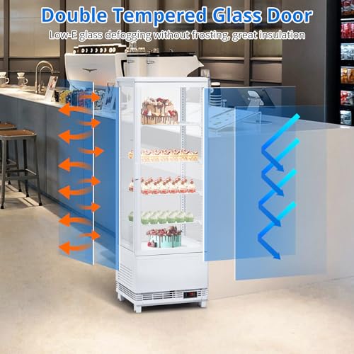 Image of Garvee 4.2 Cu.Ft Refrigerated Display Case, Glass Door Cooler | Glass Door Display / LED Interior Lighting / Beverage Cooling
