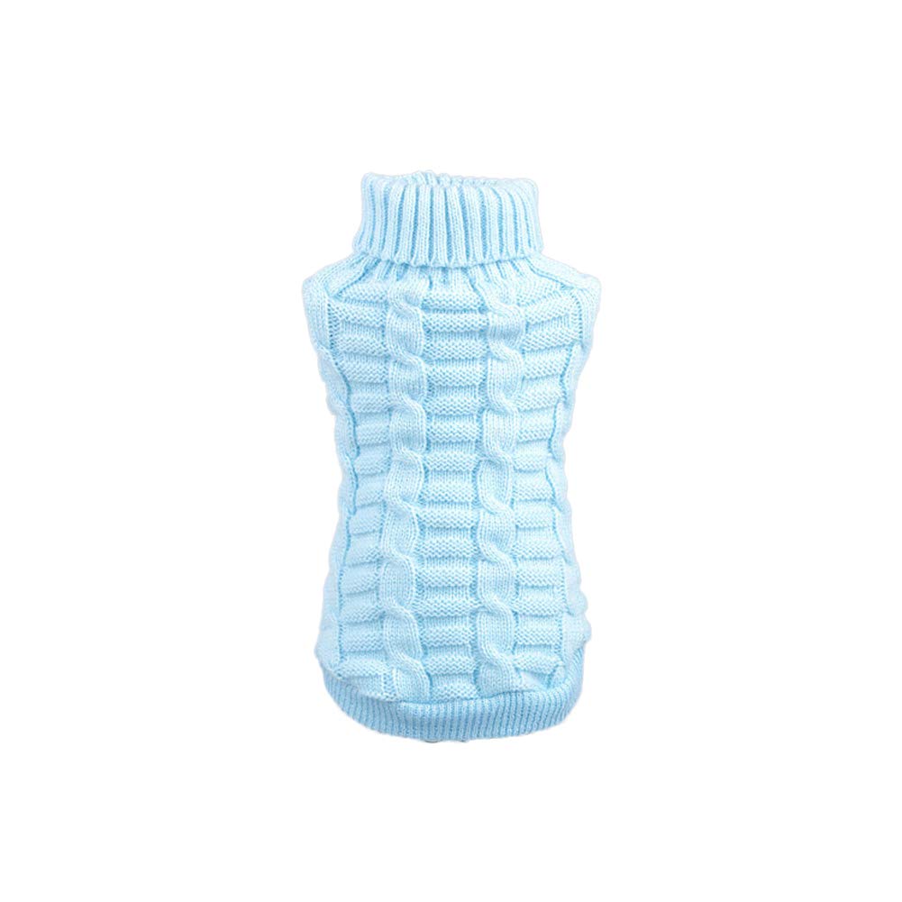 Dog Sweater High Elastic Solid Color Warm Cat Turtleneck Sweater Dog Jumper Pet Clothes,Dog Clothes Kitten Puppy Winter Knitted Crochet Jumper Pet Apparel for Small Medium Large Dogs Cats Blue S