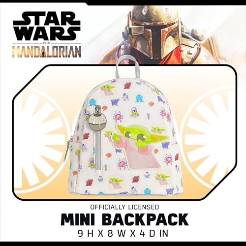 Image of Star Wars Grogu Mini Backpack, Multi, 9 Inch | The Mandalorian Small Travel Bag for Men and Women