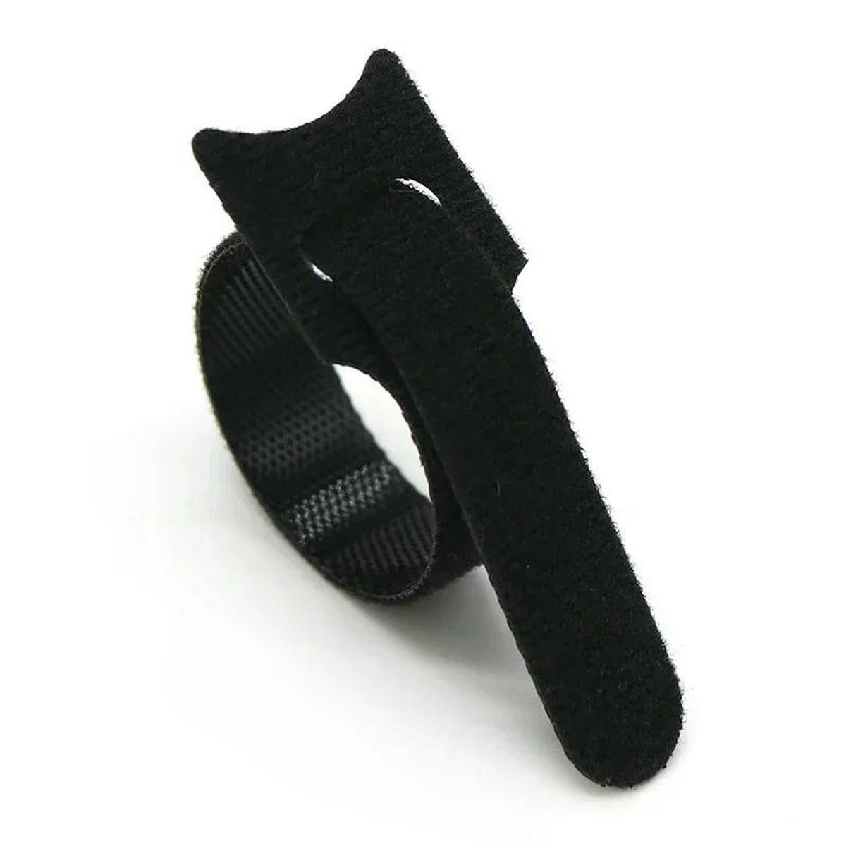Bsguz Black Releasable Cable Ties Wire Organizer 15 20 25 30Cm Nylon Hook Loop Straps Wrap Zip Bundle Bandage Tie Fastening-250Mm X 100Pcs