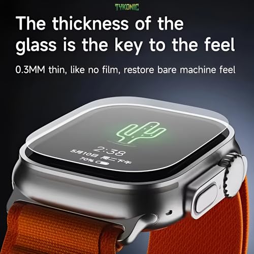 Image of Tempered Glass Screen Protector for Apple Watch Ultra 1 and Ultra 2 (49mm) with Dust Free Easy Application - Premium 9H Hardness Screen Guard for Apple Watch Ultra (49mm) (Pack of 1)