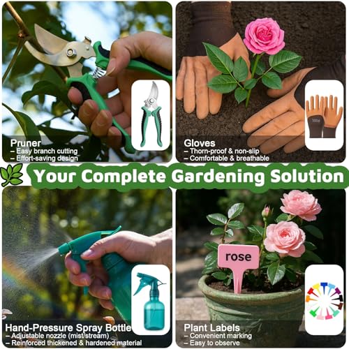 Set de Herramientas de Jardín 10 Piezas con Bolsa Duradera miniatura 4